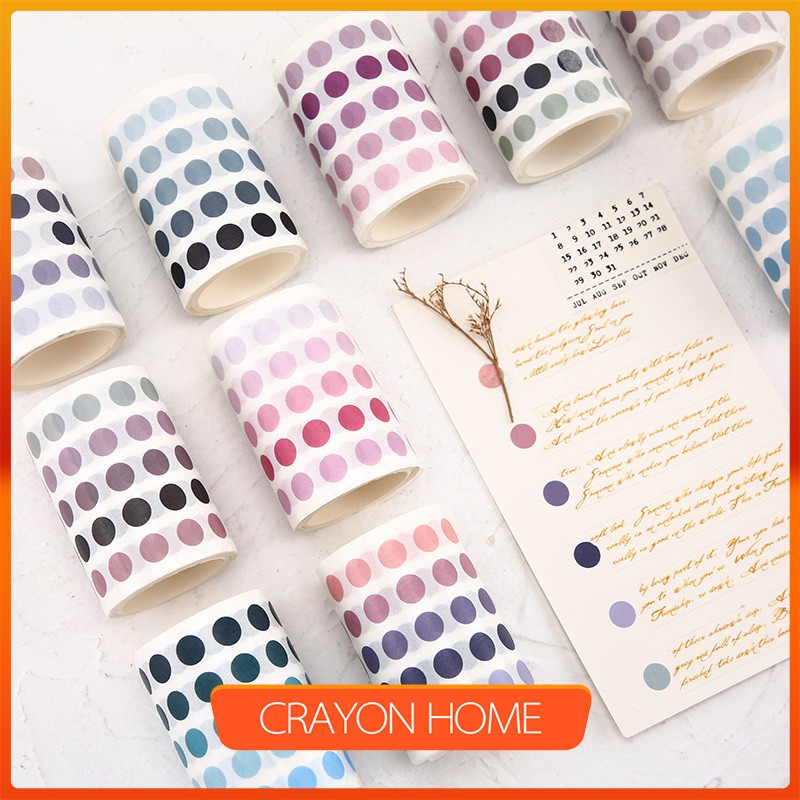 Ohaya Original Gentle Time Dot Sổ tay Washi Tape Sticker Sổ tay Nhật ký Album ảnh DIY Trang trí Chất