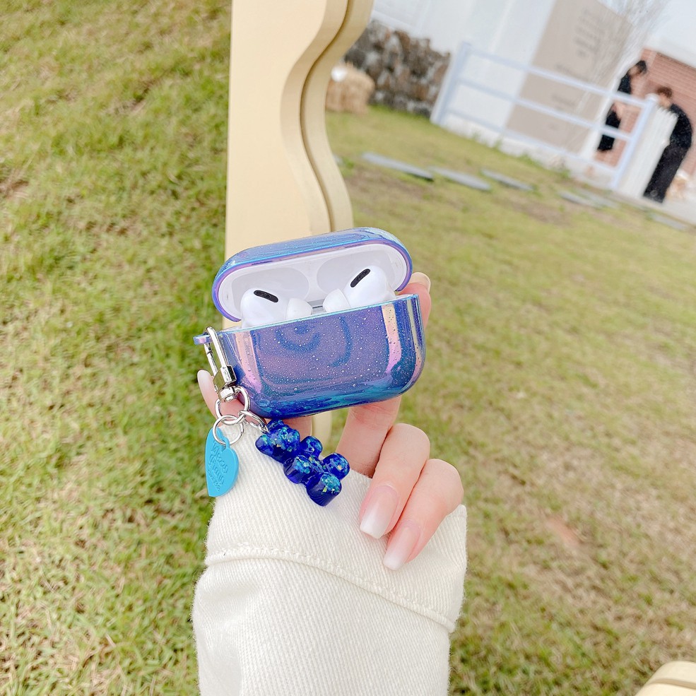 Vỏ Bảo Vệ Hộp Sạc Tai Nghe airpods 1 2 3 pro 1 2 3 pro Bằng tpu Hình Giọt Nước Mưa Phối Dây Xích Dễ Thương