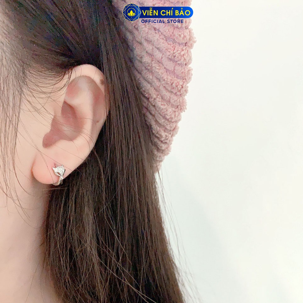 Bông tai bạc nữ Cửu Vỹ Thiên Hồ chất liệu bạc 925 thời trang phụ kiện trang sức nữ Viễn Chí Bảo B400715