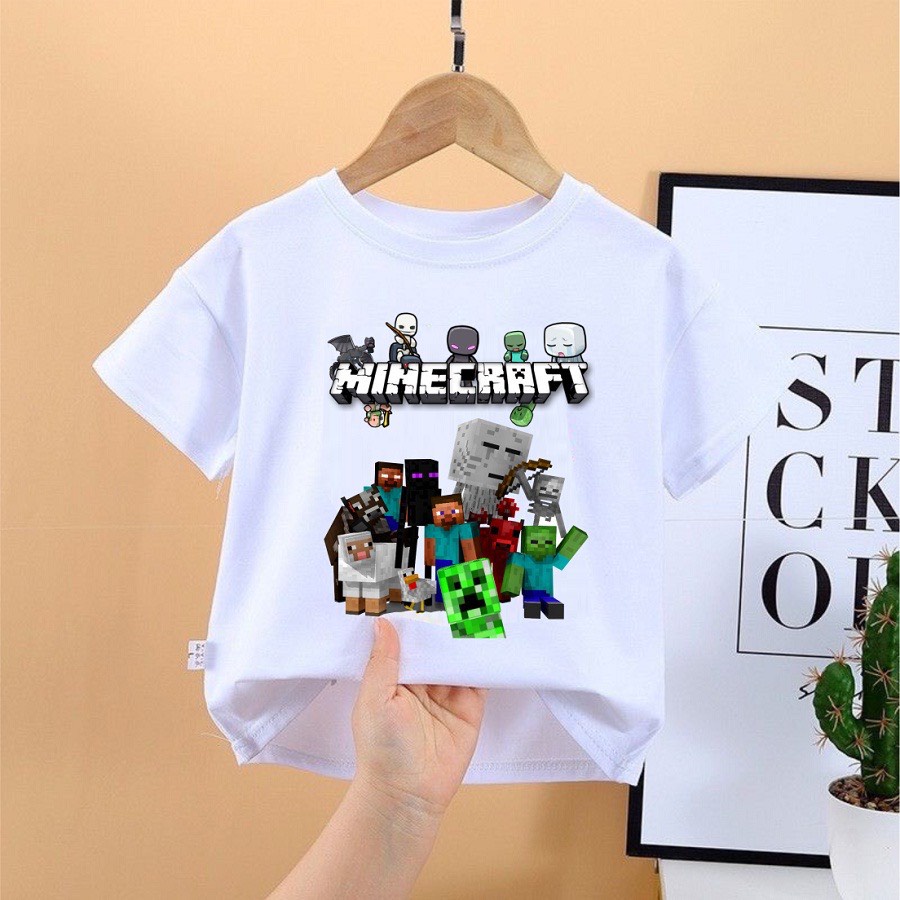 Áo Minecraft Lego siêu đẹp | Áo trẻ em Mine Craft cho bé trai | bé gái MC13 size từ 8kg