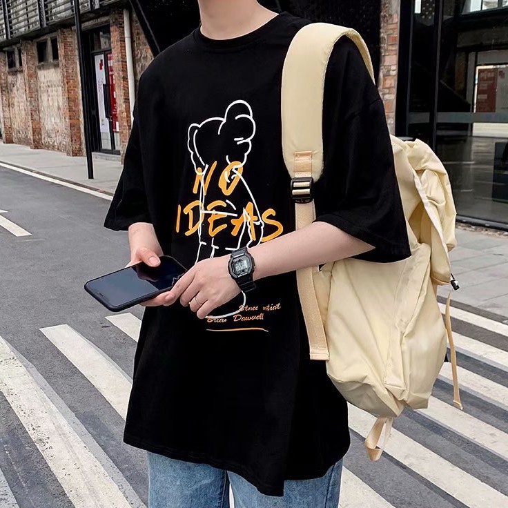 [APN32] Áo Phông Nam Nữ Tay Lỡ, Áo Thun Unisex Hình người Kute Tay Lỡ form rộng