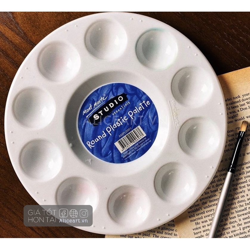 Khay pha màu nhựa nhiều ô vẽ hội họa, màu nước, sơn acrylic, gouache, poster Mont Marte, Kuelox NEW