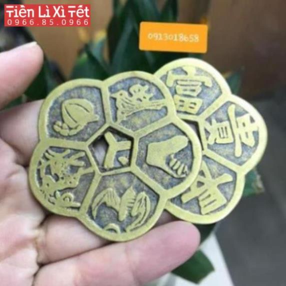 [SHOPPE TRỢ GIÁ] Đồng Tiền xu Hoa Mai phong thủy may mắn Mai Hoa Kim Tiền.