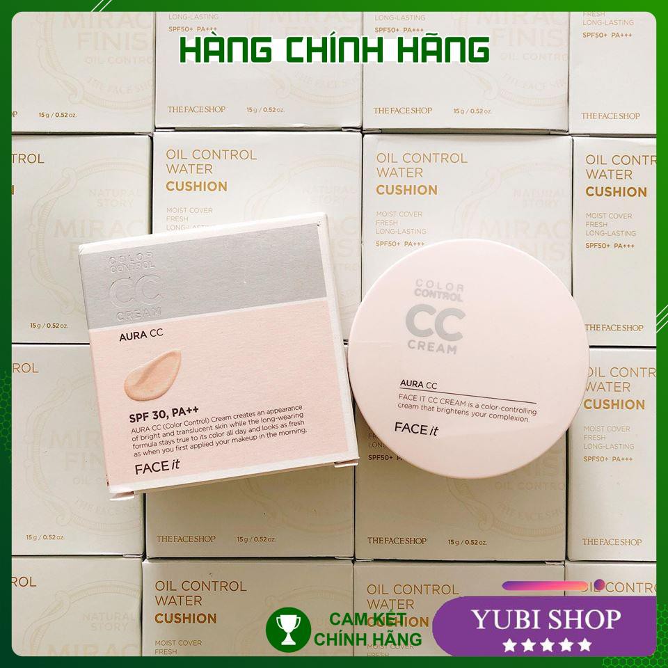 [HÀNG AUTH] Kem Nền CC Cream Face It - Kem Nền CC Cream Face It Aura Color Control Cream The Face Shop | Thế Giới Skin Care