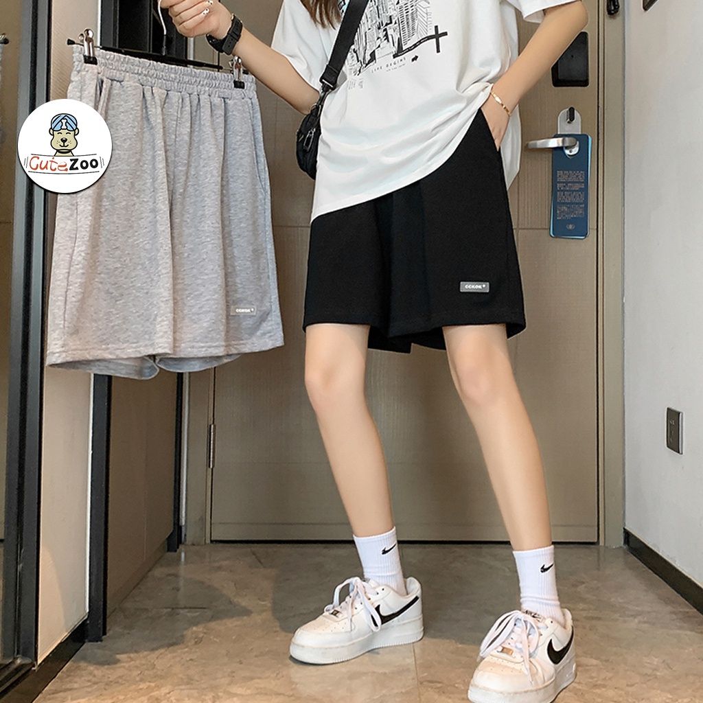 [Mã FAMARAL1 giảm 10K đơn 50K] Quần đùi cạp chun LOGO kiểu short chất thun mềm mát thể thao ulzzang hàn quốc - Cutezoo