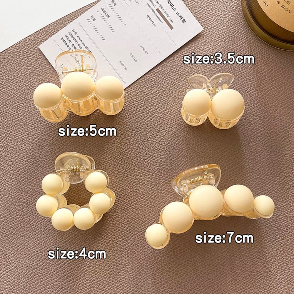 Kẹp tóc họa tiết hình tròn màu kem phong cách Hàn Quốc dễ thương cho nữ