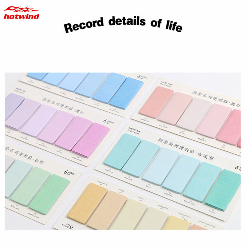 HW 120 Sheets/pad Water Color Notebook Planner Bookmark Sticky Notes Sticker Marker Index Pad Tab Memo Flag Labels