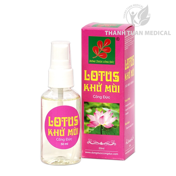 Xịt khử mùi LOTUS Công Đức – Giúp ngăn ngừa mùi hôi trên cơ thể: Hôi chân, hôi nách... thơm mát suốt 24h