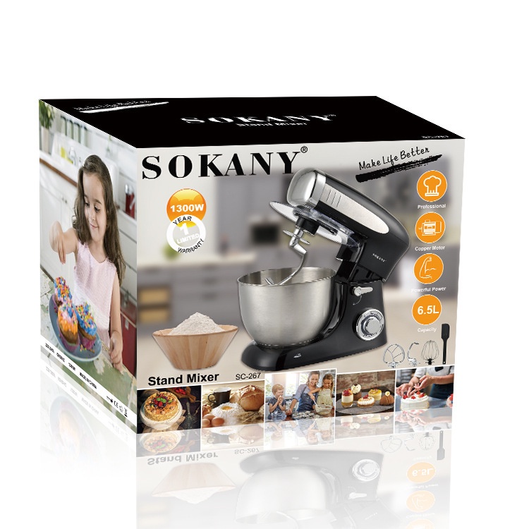 Máy Nhồi Bột 1800W 7 Lít Đánh Trứng Kem Sữa Cafe Muối Để Bàn Sokany Đa Năng Gia Đình Cao Cấp Nhào Trộn Bột Tốt Nhất