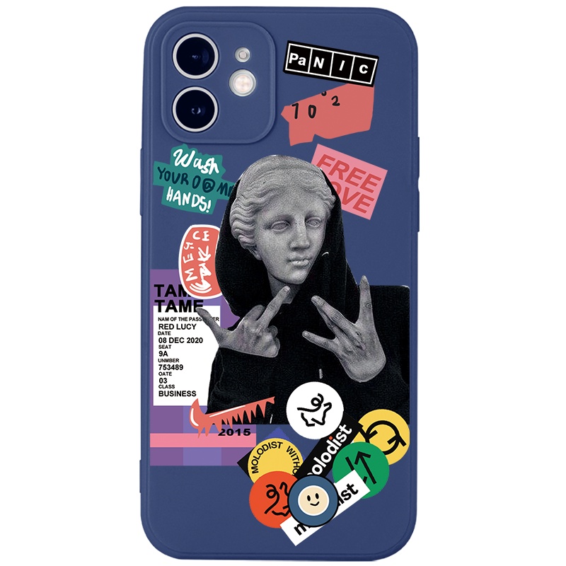 Ốp lưng JURSUE mềm chống bẩn hình ngộ nghĩnh bựa cho iPhone 13 12 11 Pro Max SE 2020 X XR XS ip 8 7 6 6S Plus Y85