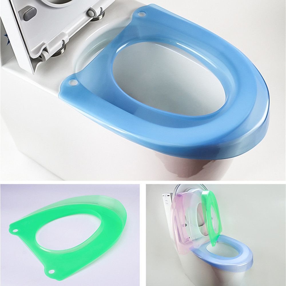 Tấm lót bệ ngồi toilet hình chữ O màu trơn có thể giặt sạch phù hợp bốn mùa thông dụng cho phòng tắm