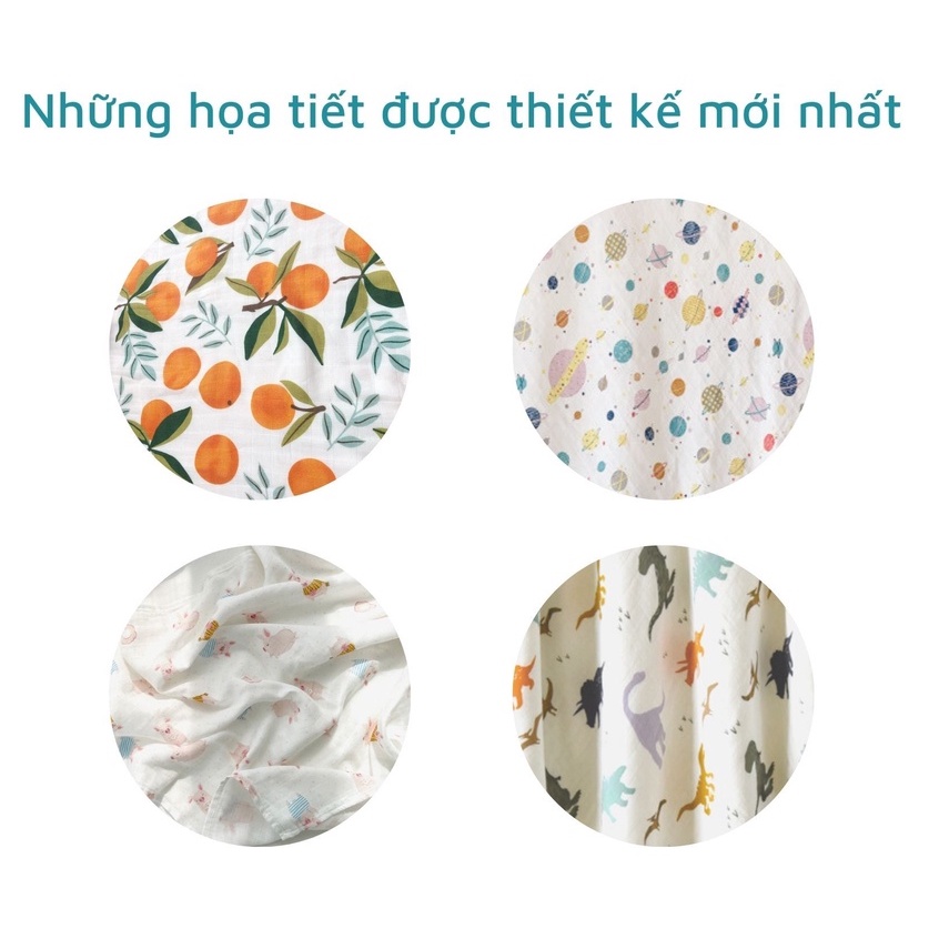 Khăn Xô Sợi Tre Đa Năng Nắng Của Mẹ chất Cotton Organic 2 lớp mềm mịn phù hợp làm chăn mỏng, khăn quấn bé 1m2x1m2 _CHAN