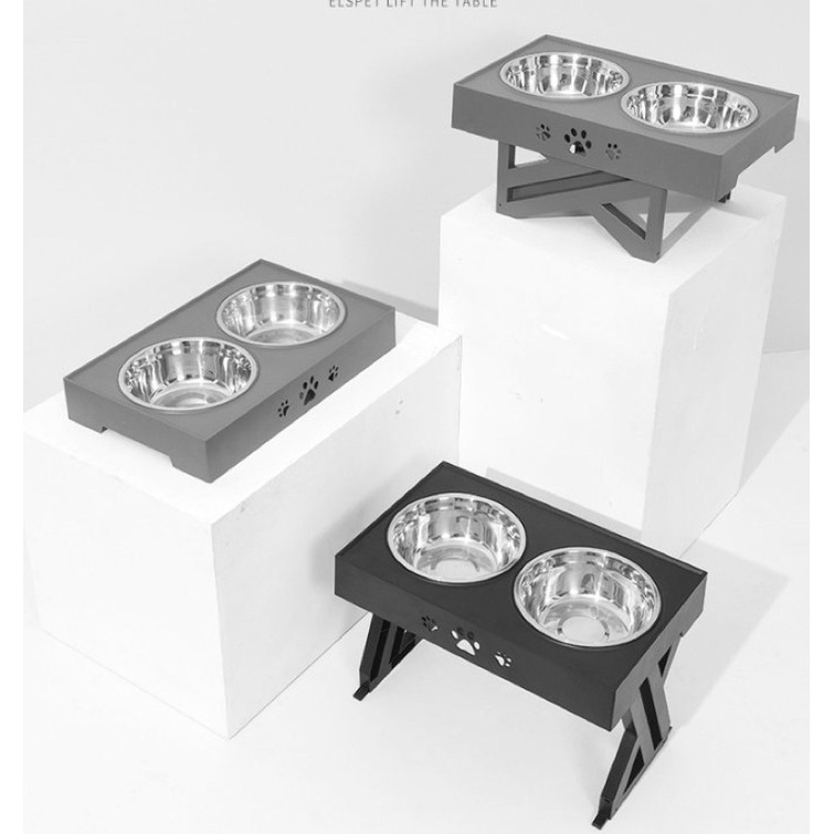 Bộ Chén Ăn Cho Chó Mèo Lắp Ghép Có Bệ Đỡ