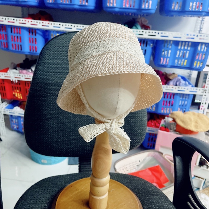 Mũ sợi cho bé yêu - mầu be