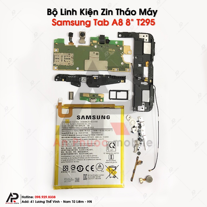 Cáp Chân Sạc Samsung Tab A8 8" T295 - Cụm Bo Mạch Sạc  Galaxy Tab Zin Bóc Máy