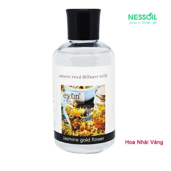 Tinh dầu Refill (thay thế, bổ sung) 180ml, hương hoa Nhài Vàng, dùng cắm que khuếch tán, rót vào bộ cắm đã cạn tinh dầu