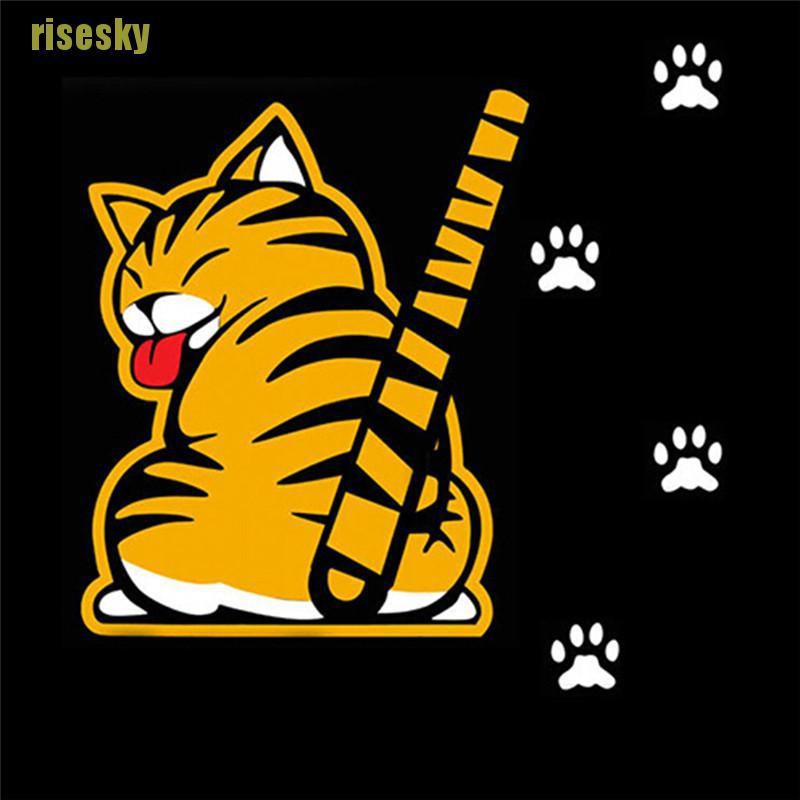 Sticker Dán Trang Trí Xe Hơi Hình Mèo Kitty Dễ Thương