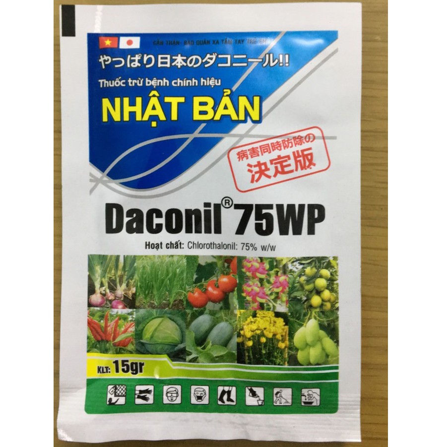 Thuốc trừ bệnh DACONIL 75WP hàng nội địa Nhật Bản_Trị bệnh thán thư, đốm lá, đổ ngã cây con