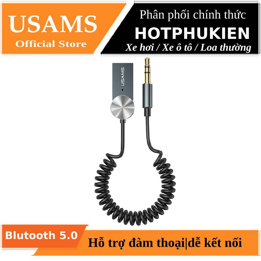 Adapter phát Bluetooth 5.0 cho xe hơi / loa qua cổng AUX 3.5mm chính hãng Usams US-SJ464