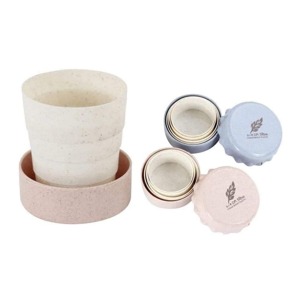 Ly/ Cốc gấp gọn lúa mạch thích hợp cho du lịch, cắm trại, văn phòng, an toàn cho mọi người