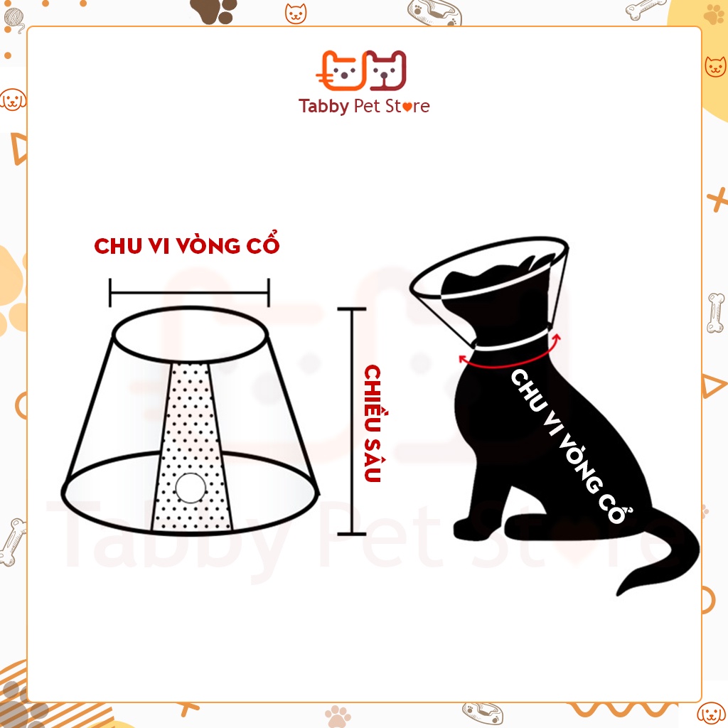 Vòng Loa chống liếm cho mèo chó thú cưng chính hãng Tabby Pet Store