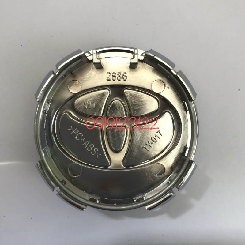 Logo chụp mâm, ốp vành la zăng bánh xe ô tô Toyota, đường kính 57mm, chất liệu nhựa ABS cao cấp