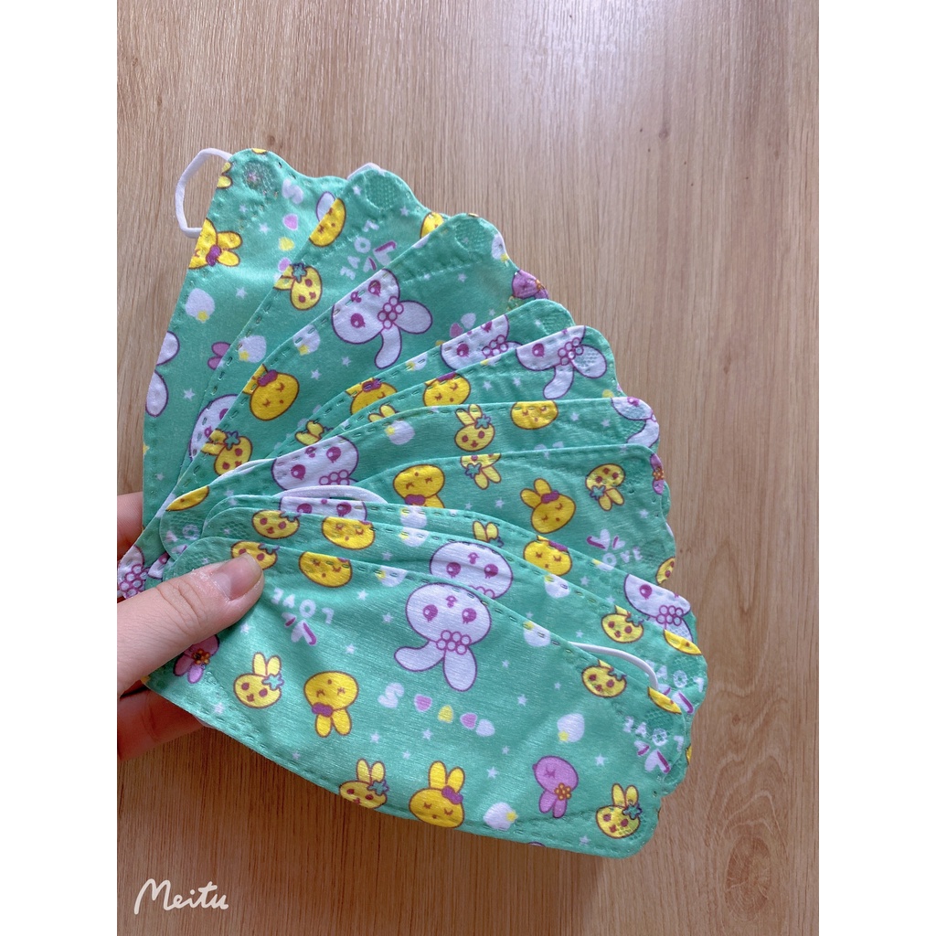 Túi 10 khẩu trang KF94 Hàn Quốc trẻ em chống bụi mịn từ 3-10 tuổi
