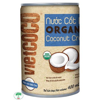 Nước Cốt Dừa Organic Vietcoco 400ml Hưu Cơ Giảm Cân