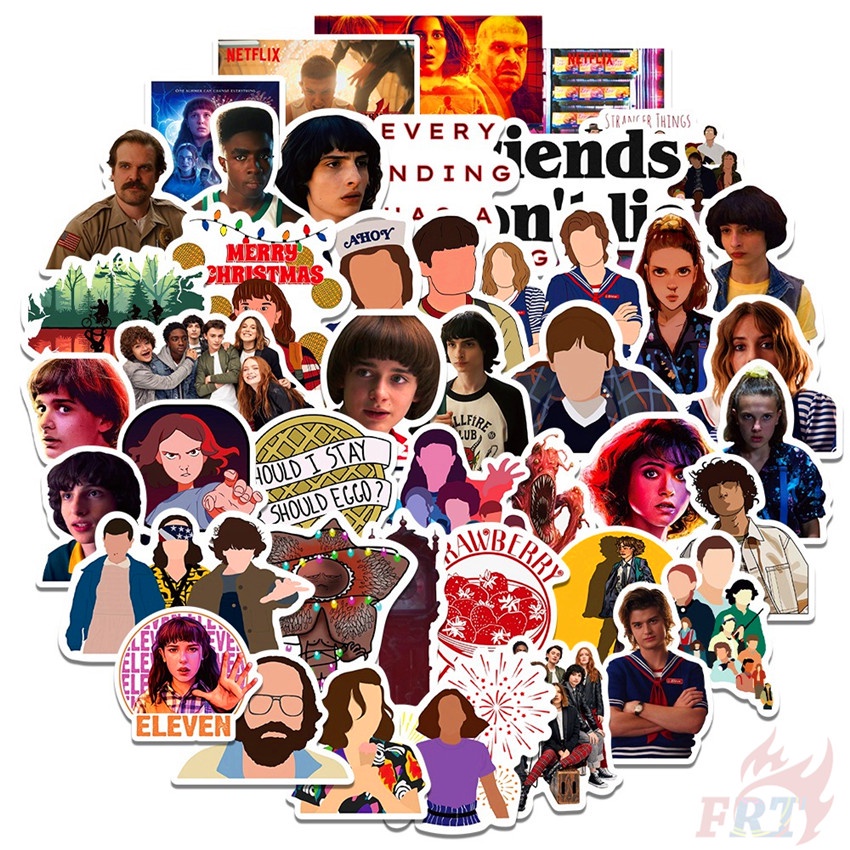 Bộ 100 Cái/Bộ ❉ Hình Dán Dòng Chữ Stranger Things D ❉ Sticker Dán Tường Chống Thấm Nước Thời Trang