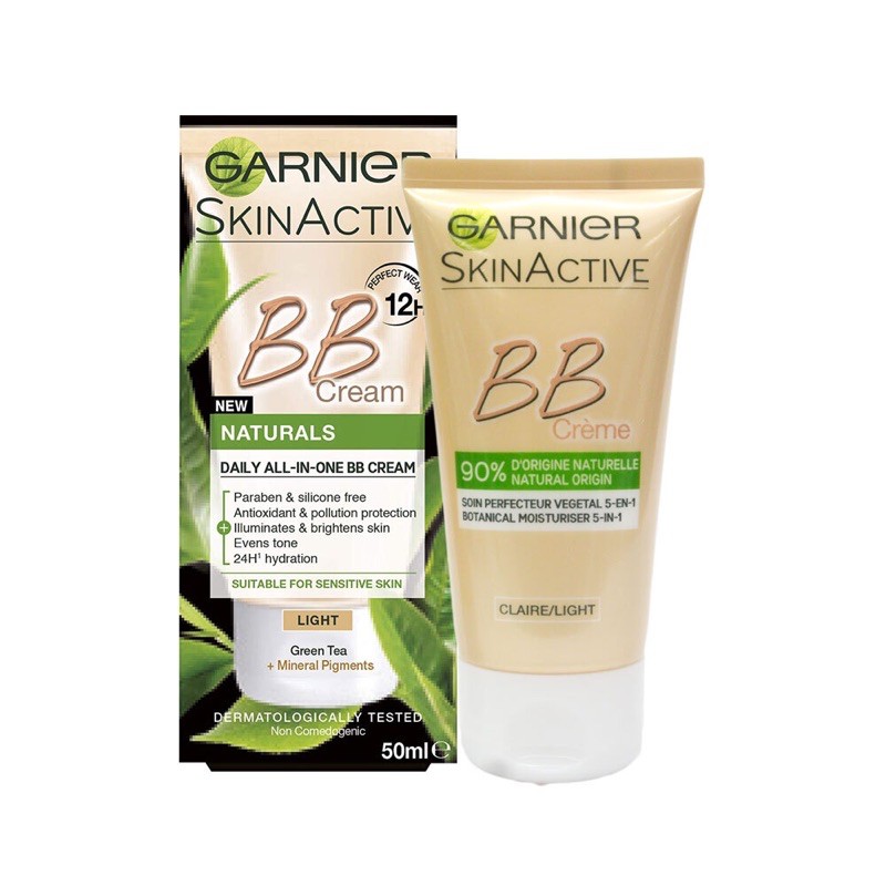 Kem nền Garnier Skin Active BB Cream Naturals Daily All In One Light 50ml.Made in France