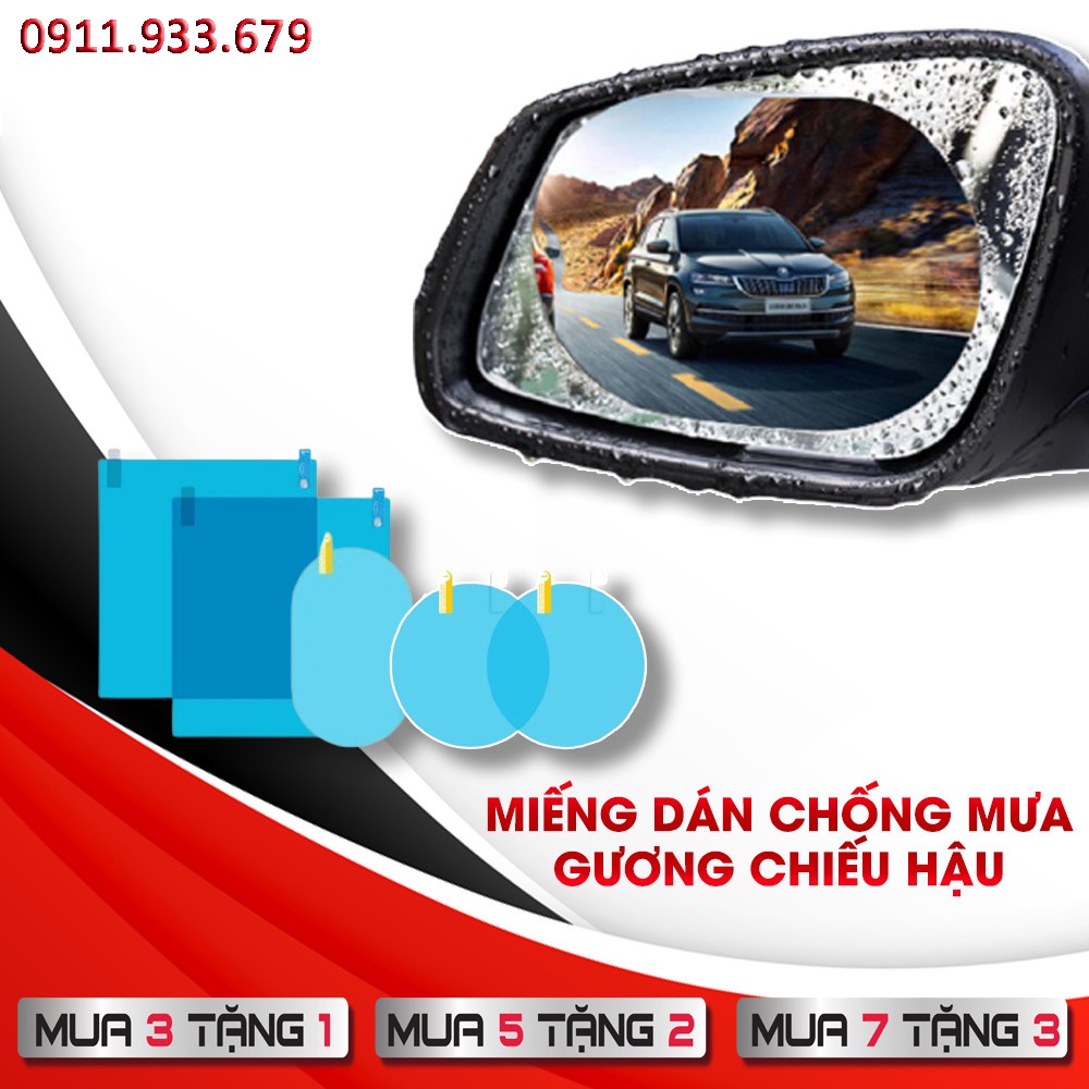 🔥HCM-Miếng dán chống bám nước mưa cho xe Ô Tô-tăng độ sáng cho gương,chống lóa đi đêm