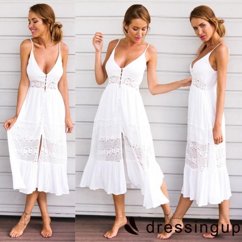 Đầm hai dây phối ren kiểu cổ điển quyến rũ cho nữ