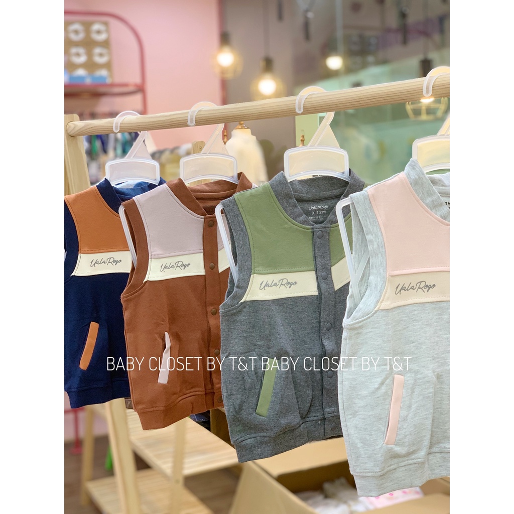 [CHÍNH HÃNG] Áo gile nỉ cotton trẻ em họa tiết thu đông Uala Rogo