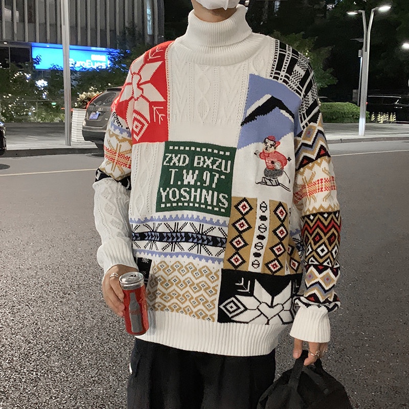 Áo Sweater Cổ Tròn Dáng Rộng Phong Cách Hàn Quốc Thời Trang Thu Đông Dành Cho Nam 2021