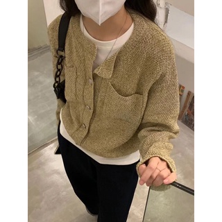 Áo Cardigan len hạt cúc đồng (Ảnh/Video tự chụp)