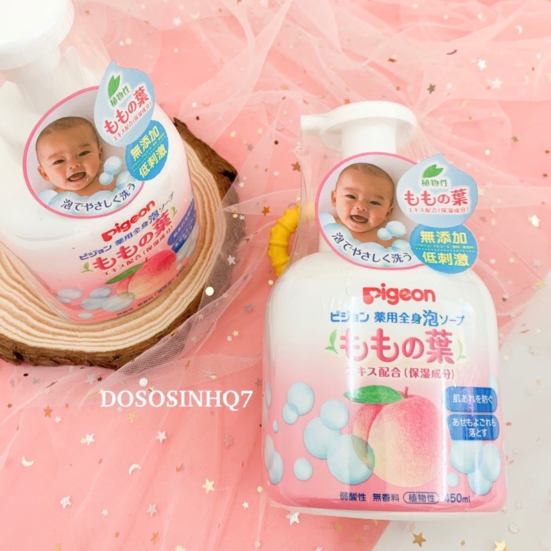 Sữa tắm gội Pigoen Nhật Bản hương đào thơm mát cho bé từ sơ sinh