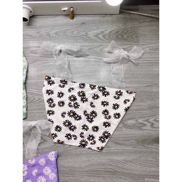 áo hai dây ruy băng hoa cúc thời trang