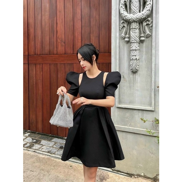 Đầm Váy Xoè Khoét Vai 3 Màu