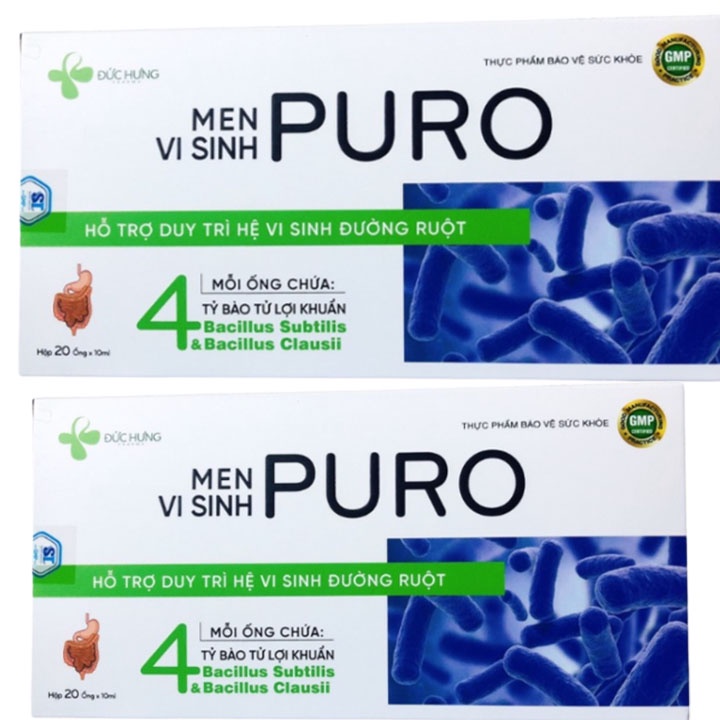 Men Vi Sinh PURO giúp cải thiện các biểu hiện &amp; giảm nguy cơ rối loạn tiêu hóa do loạn khuẩn đường ruột hộp 20 ống , Cvs