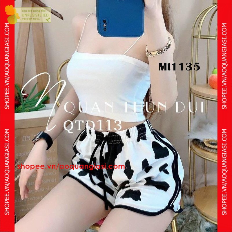 Quần Short bò Sữa mặc nhà, thể thao cute Mt1135 aoquangiasi.com