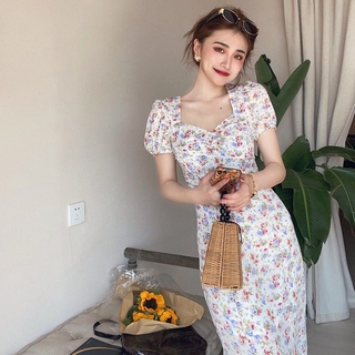 Đầm nữ dáng dài in họa tiết trẻ trung thời trang