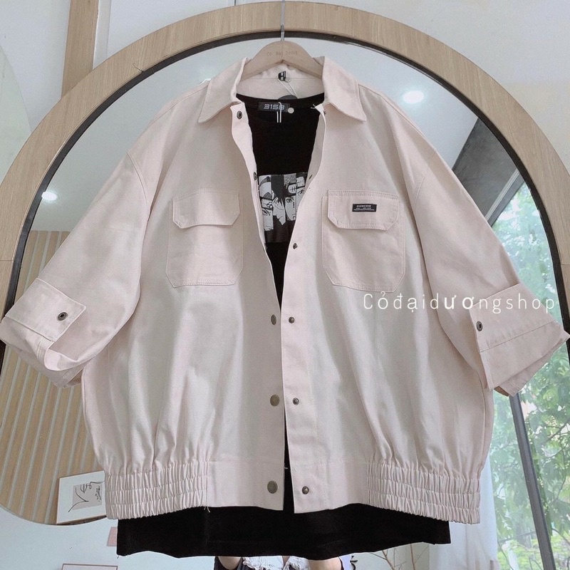 Áo Khoác Blaze Kaki Nữ Túi Hộp In Hình Cúc Bấm Dài Tay | BigBuy360 - bigbuy360.vn