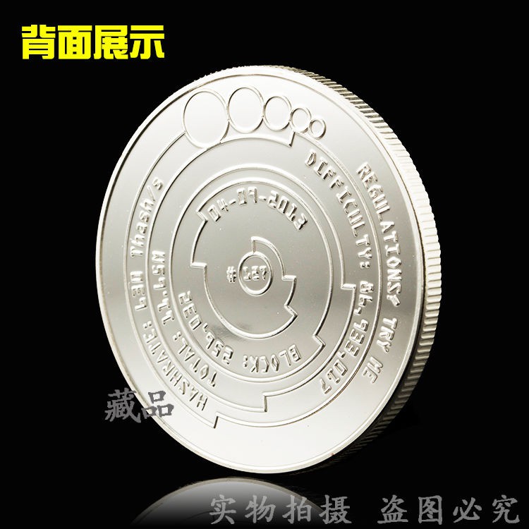 Đồng Xu Mạ Bạc Họa Tiết Bitcoin Độc Đáo