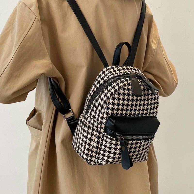 Balo nữ thời trang,balo mini Y&amp;N_shop thời trang công sở,phong cách hàn quốc họa tiết kẻ sọc,chất liệu da PU cao cấp