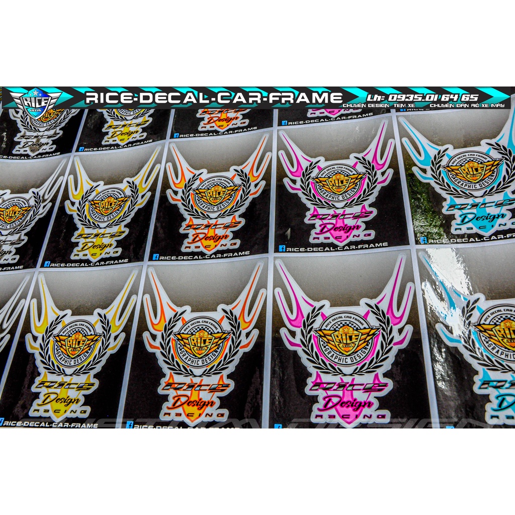 Tem Dán Dè Mẫu Rice Mới  Dành cho màu sơn Trắng Hoặc màu  Bạc