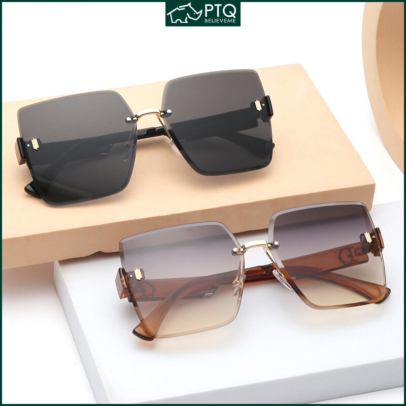 Kính Chống Nắng PTQ Không Viền Họa Tiết Chữ D Phong Cách Thời Trang 2022