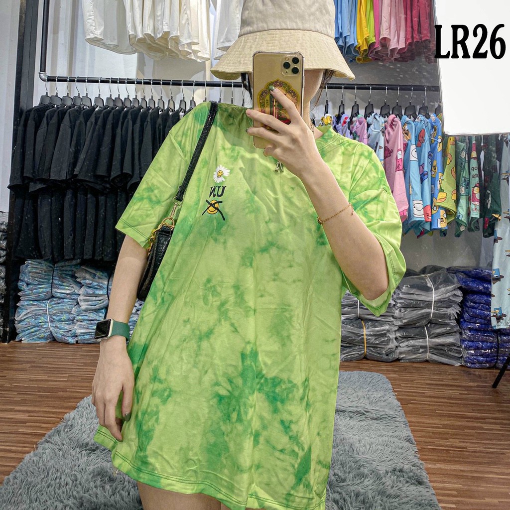 Áo thun loang màu 𝑭𝒓𝒆𝒆𝒔𝒉𝒊𝒑 Áo phông unisex LR26 vải cotton xượt poli co giãn thấm hút tốt, không xù lông