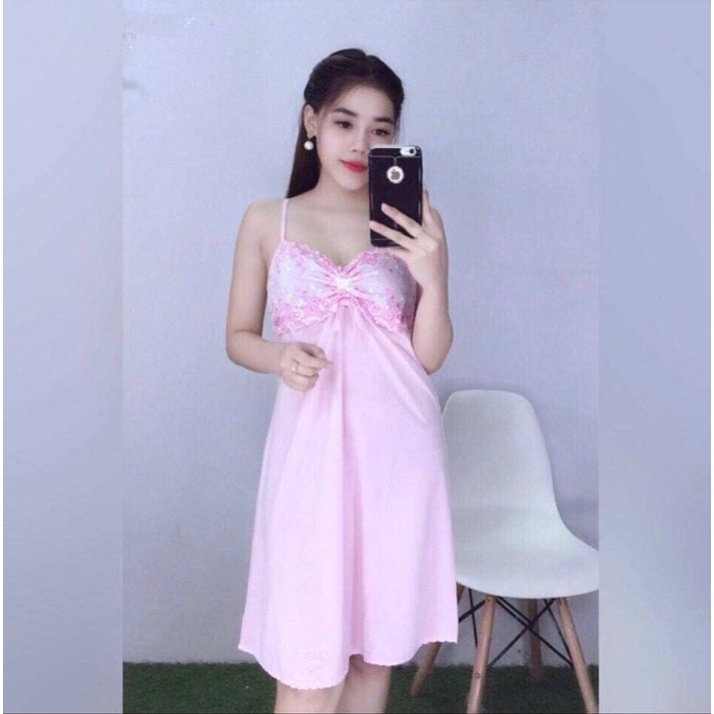 [FREESIZE 48-58KG TÙY CHIỀU CAO] ĐẦM NGỦ CHẤT THUN LẠNH MÁT PHỐI REN SEXY, THỜI TRANG