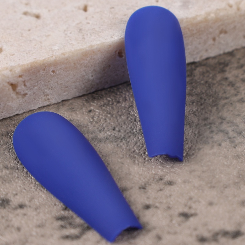 [Hàng mới về] Set 24 móng tay giả 12 kích thước màu trơn che phủ toàn bộ móng