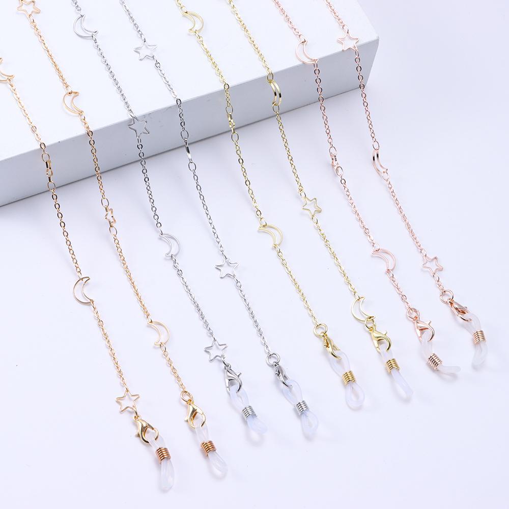 Dây Xích Đeo Mắt Kính Bằng Hợp Kim Hình Trăng Sao Cho Nữ